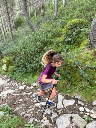 Bastones de carbono plegables ultraligeros para Trail Running y Trecking - Negro