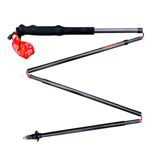 Bastones de carbono plegables ultraligeros para Trail Running y Trecking - Negro