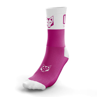Calcetines Multisport Medium Cut - Fluo Pink & White