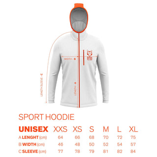 Unisex sport hoodie - Fluo Pink & Light Blue