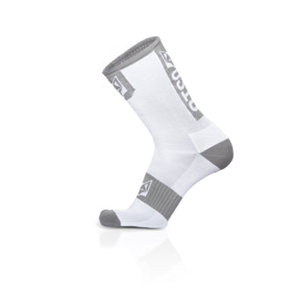 Calcetines de Ciclismo High Cut - Pure White & Silver Grey