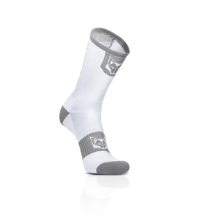 Calcetines de Ciclismo High Cut - Pure White & Silver Grey