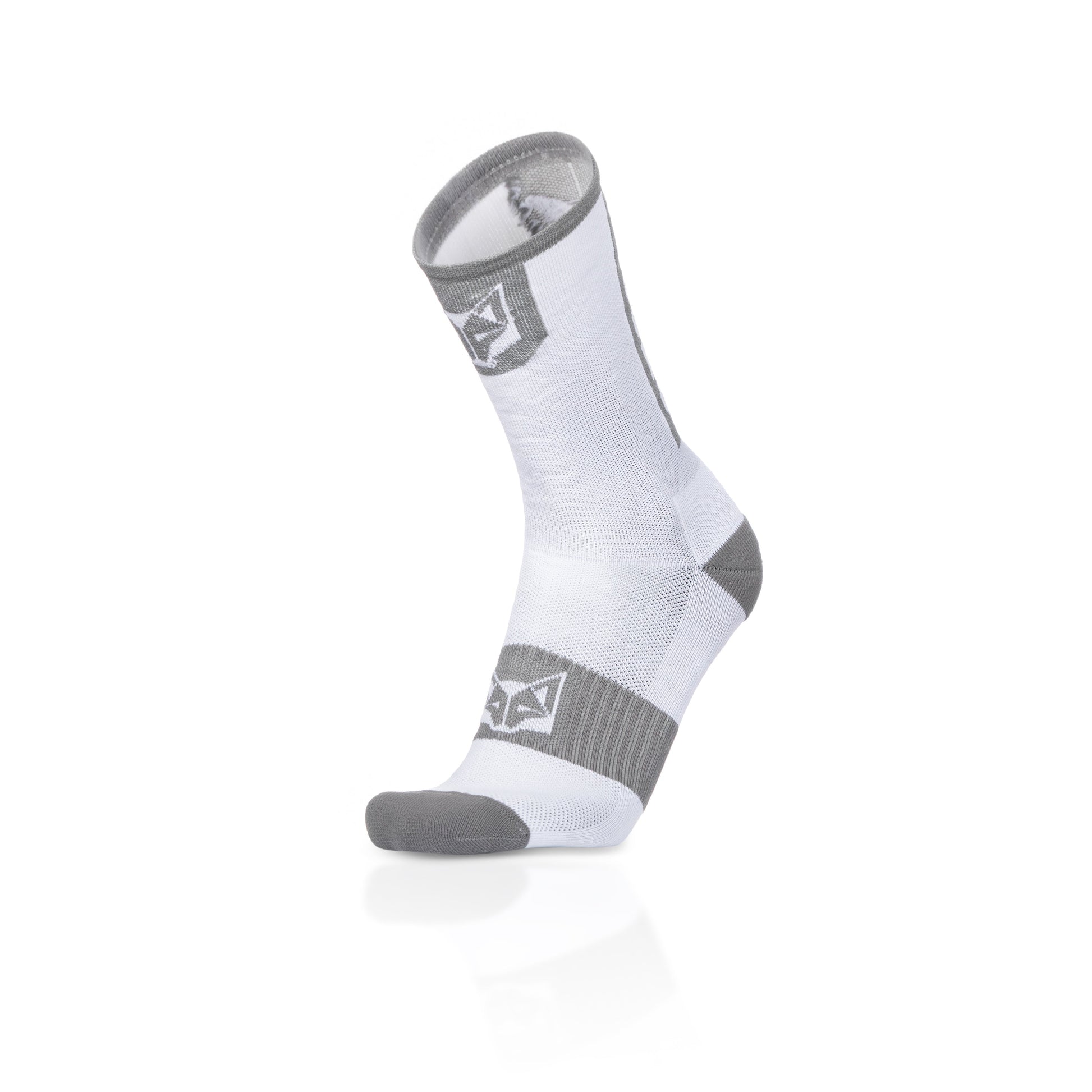 Calcetines de Ciclismo High Cut - Pure White & Silver Grey