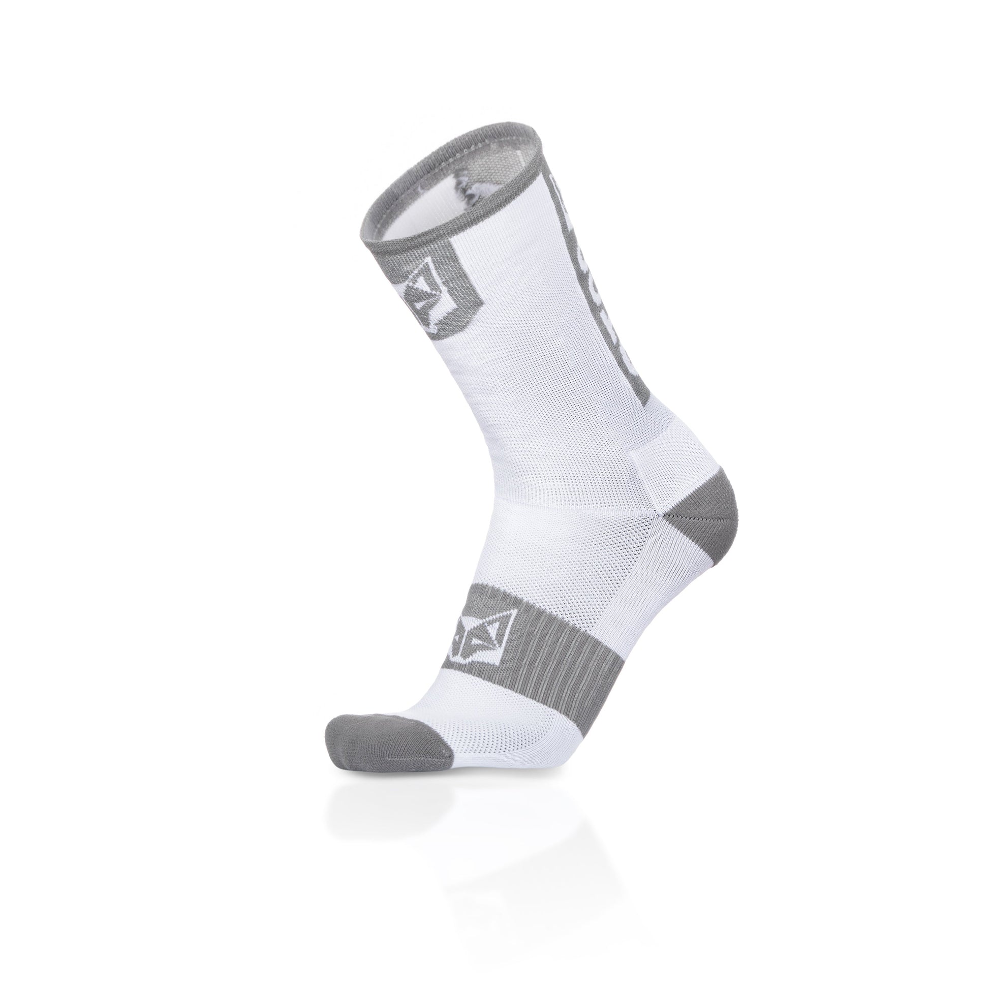 Calcetines de Ciclismo High Cut - Pure White & Silver Grey