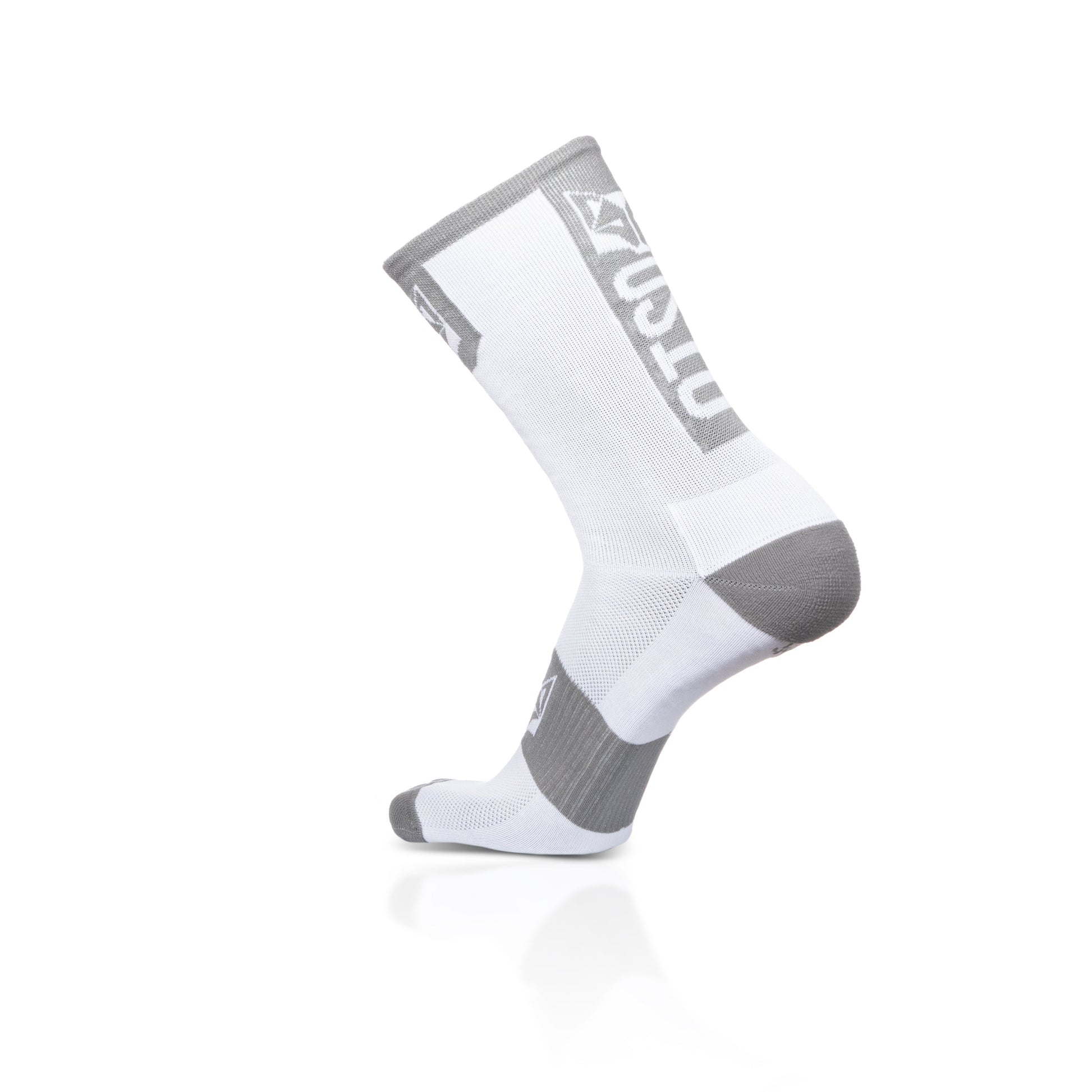 Calcetines de Ciclismo High Cut - Pure White & Silver Grey