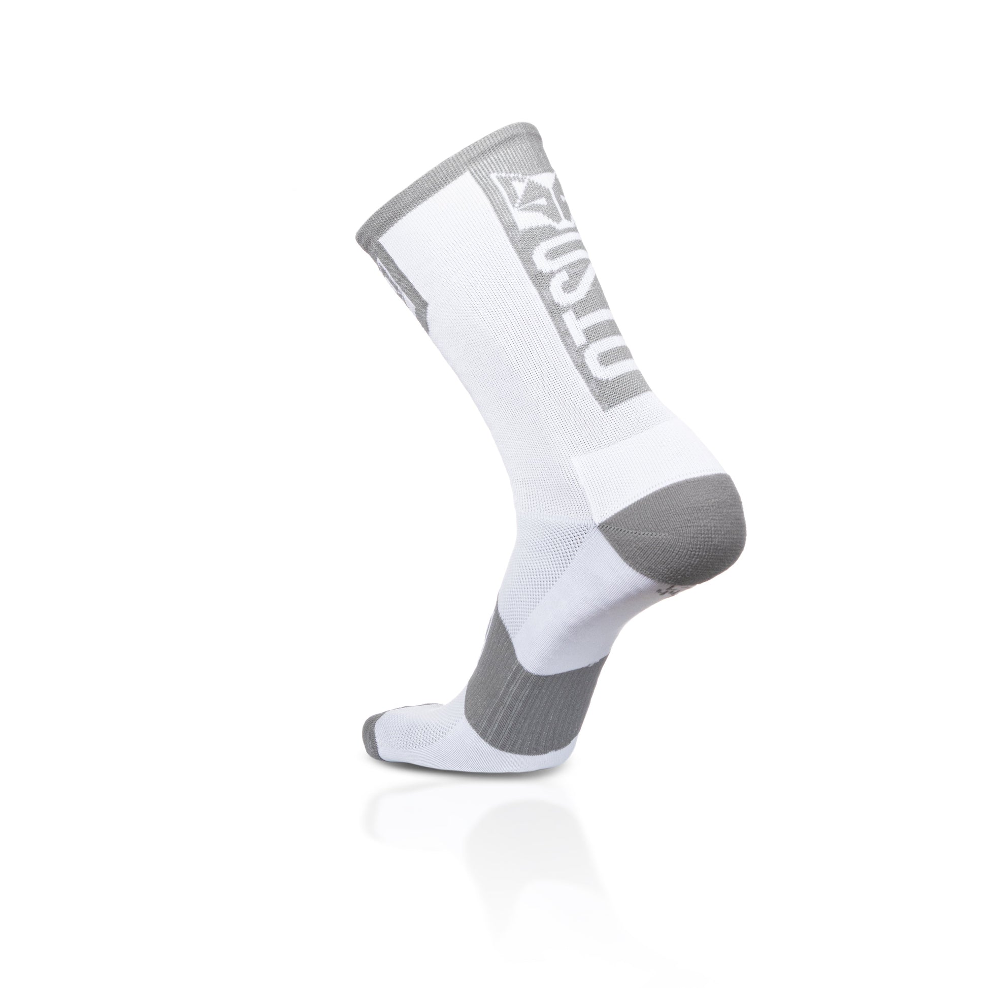 Calcetines de Ciclismo High Cut - Pure White & Silver Grey