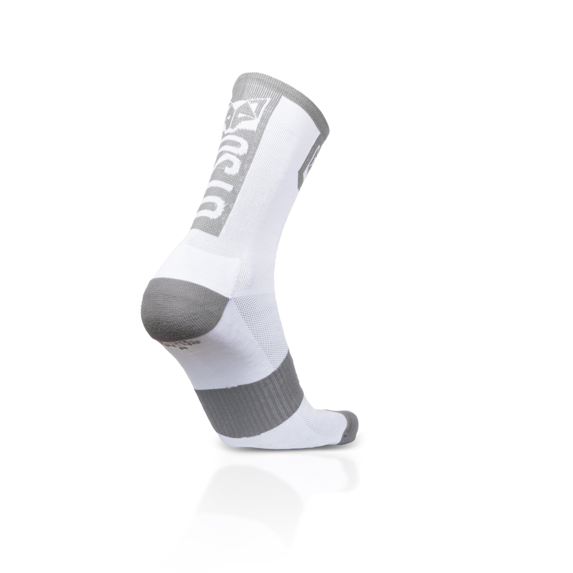 Calcetines de Ciclismo High Cut - Pure White & Silver Grey