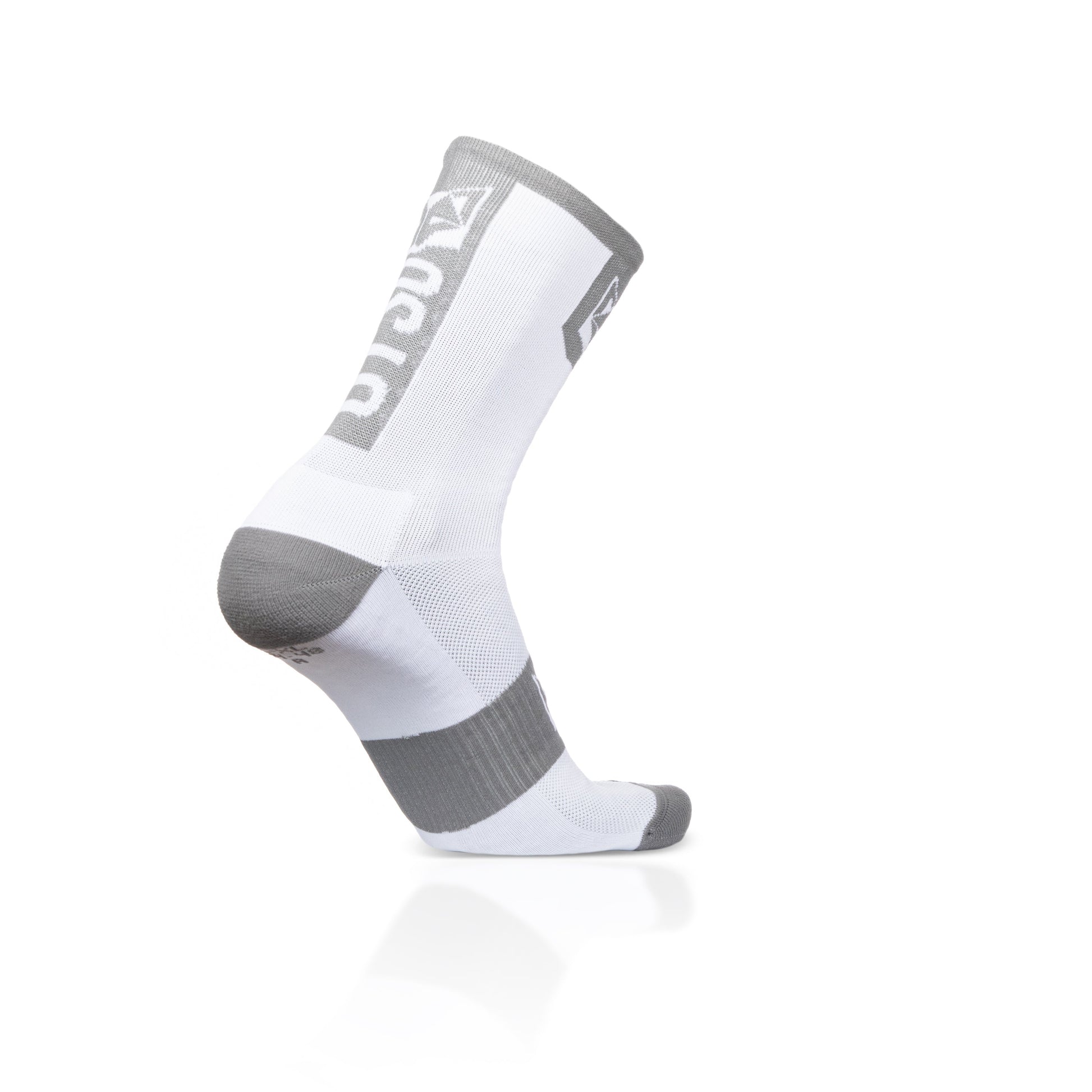 Calcetines de Ciclismo High Cut - Pure White & Silver Grey