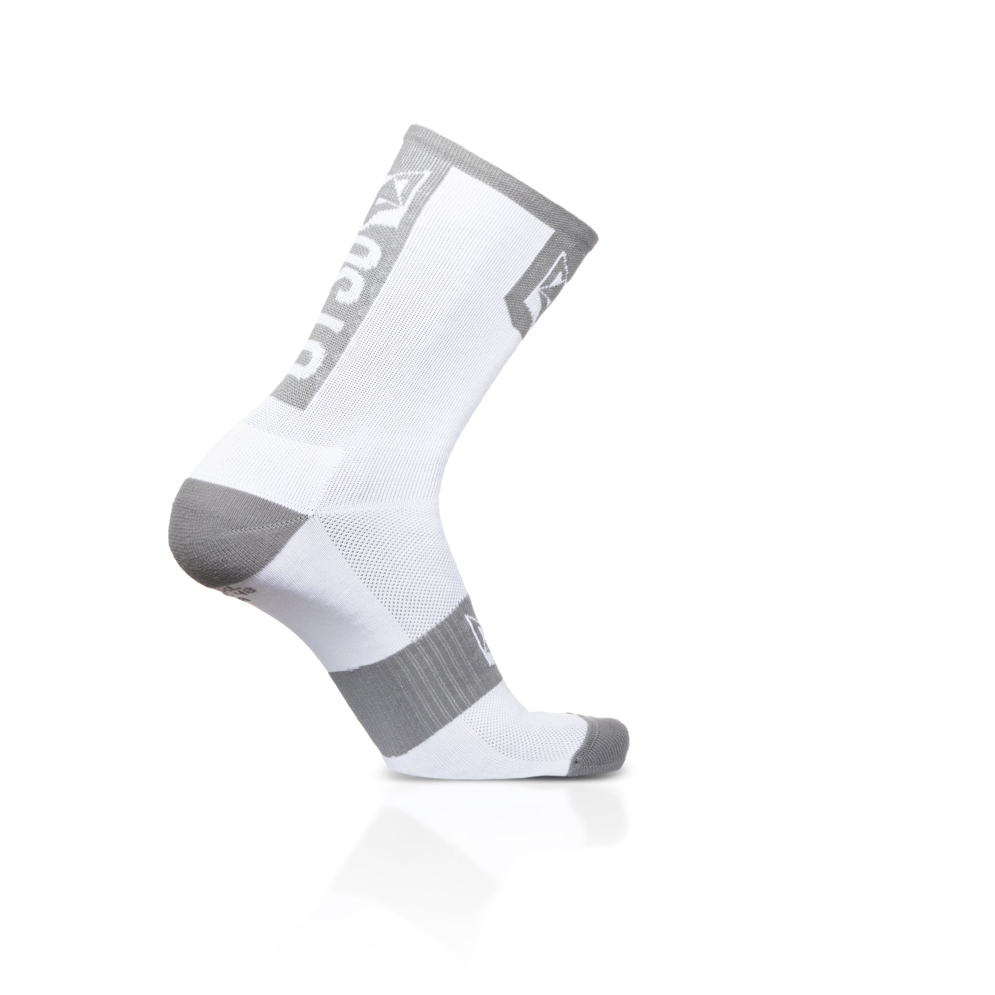 Calcetines de Ciclismo High Cut - Pure White & Silver Grey