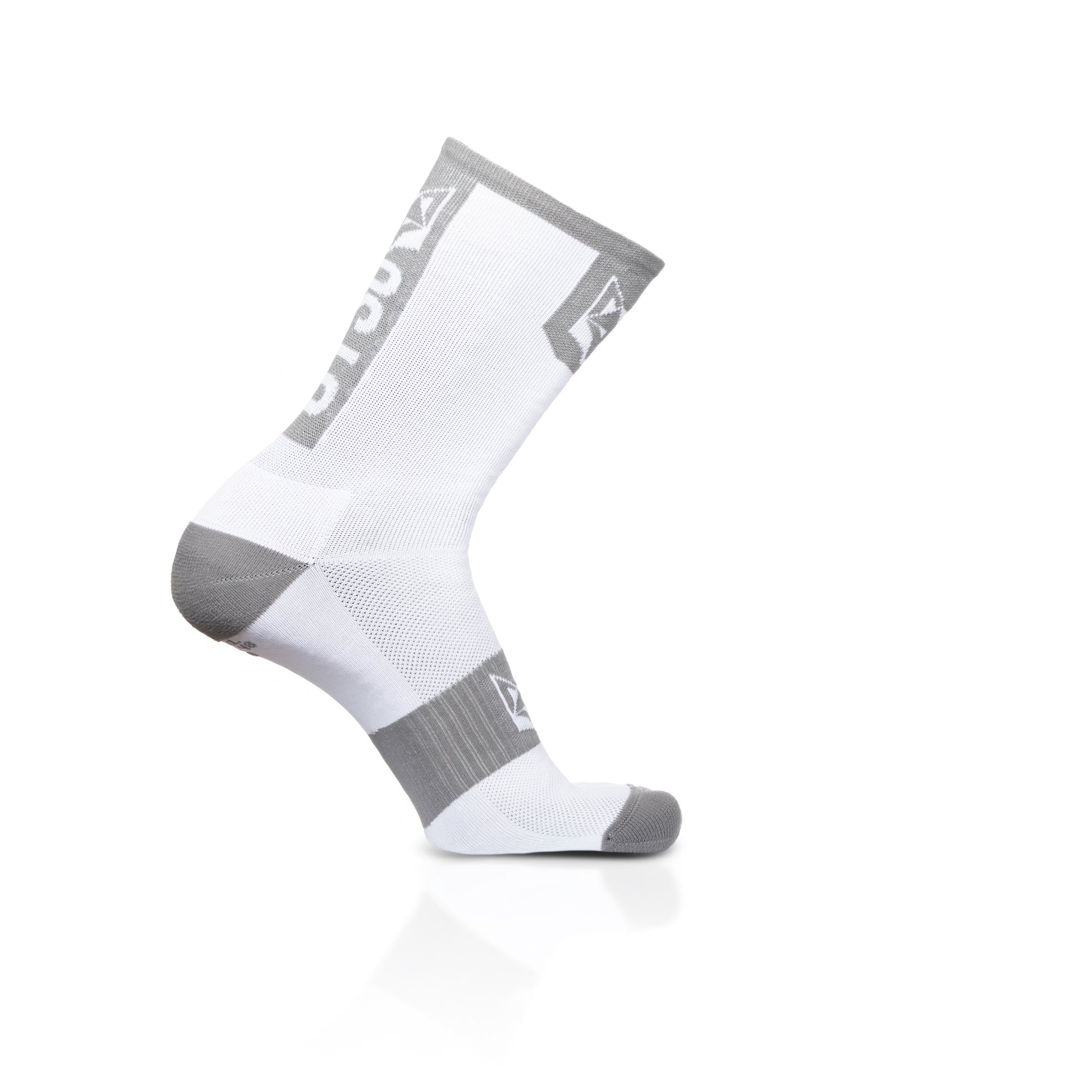 Calcetines de Ciclismo High Cut - Pure White & Silver Grey