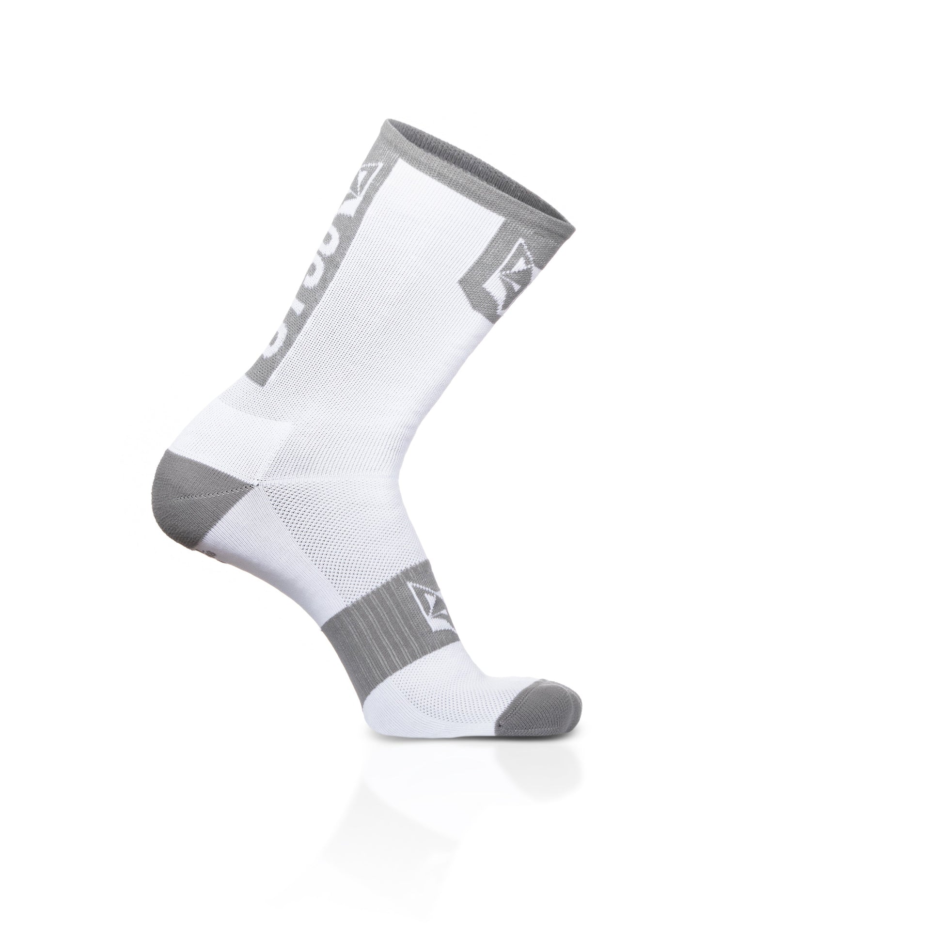 Calcetines de Ciclismo High Cut - Pure White & Silver Grey