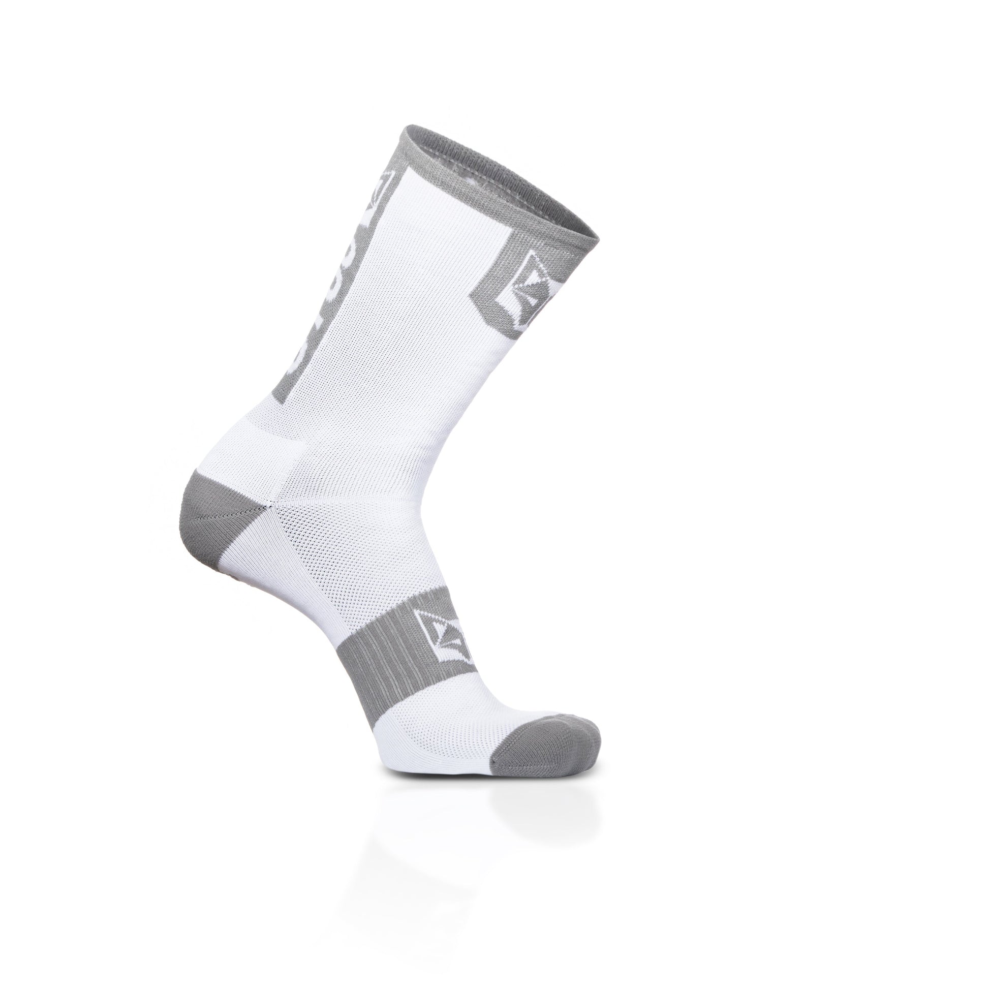 Calcetines de Ciclismo High Cut - Pure White & Silver Grey