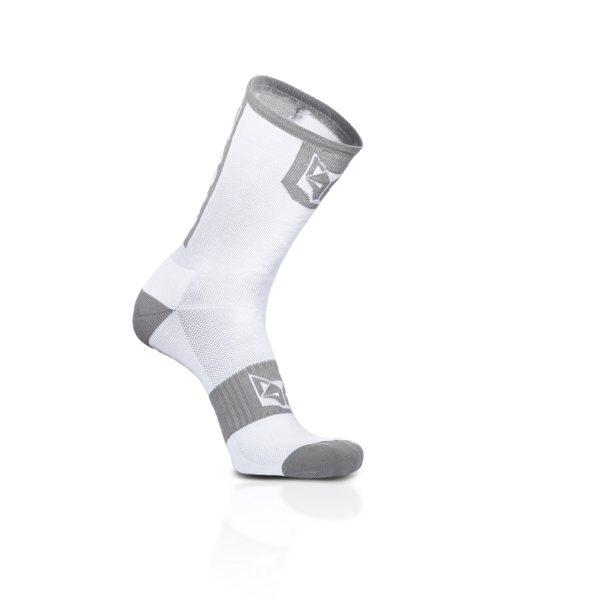 Calcetines de Ciclismo High Cut - Pure White & Silver Grey