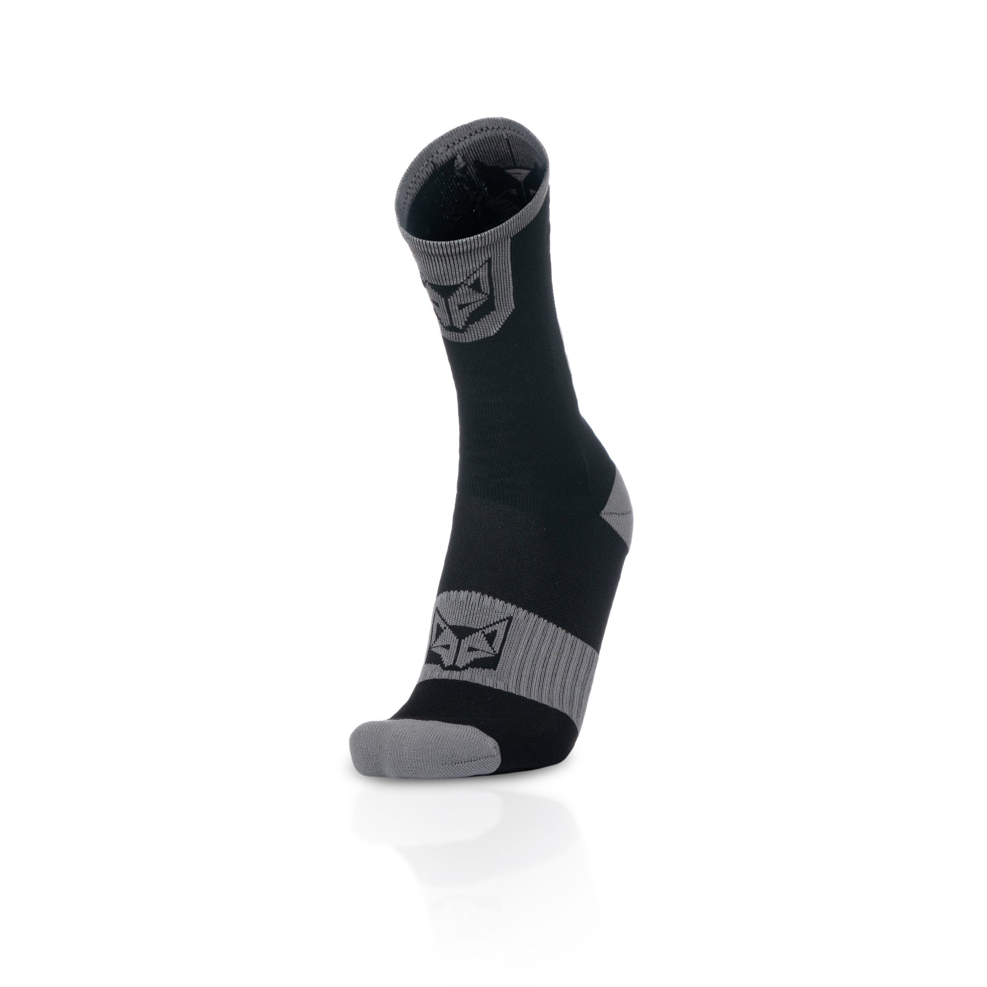 Calcetines de Ciclismo High Cut - Black & Silver Grey
