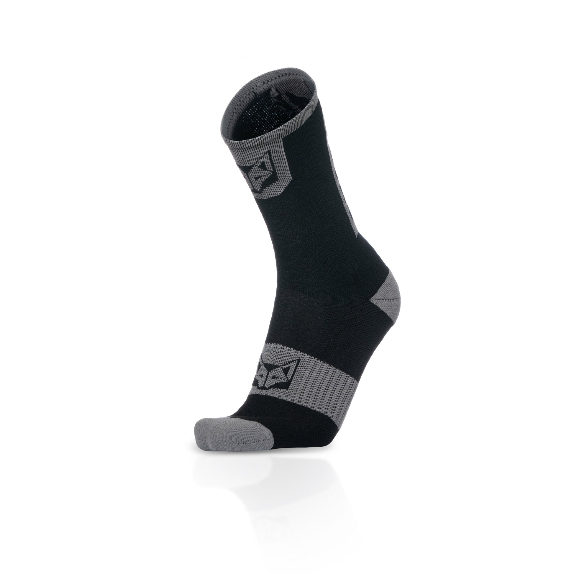Calcetines de Ciclismo High Cut - Black & Silver Grey