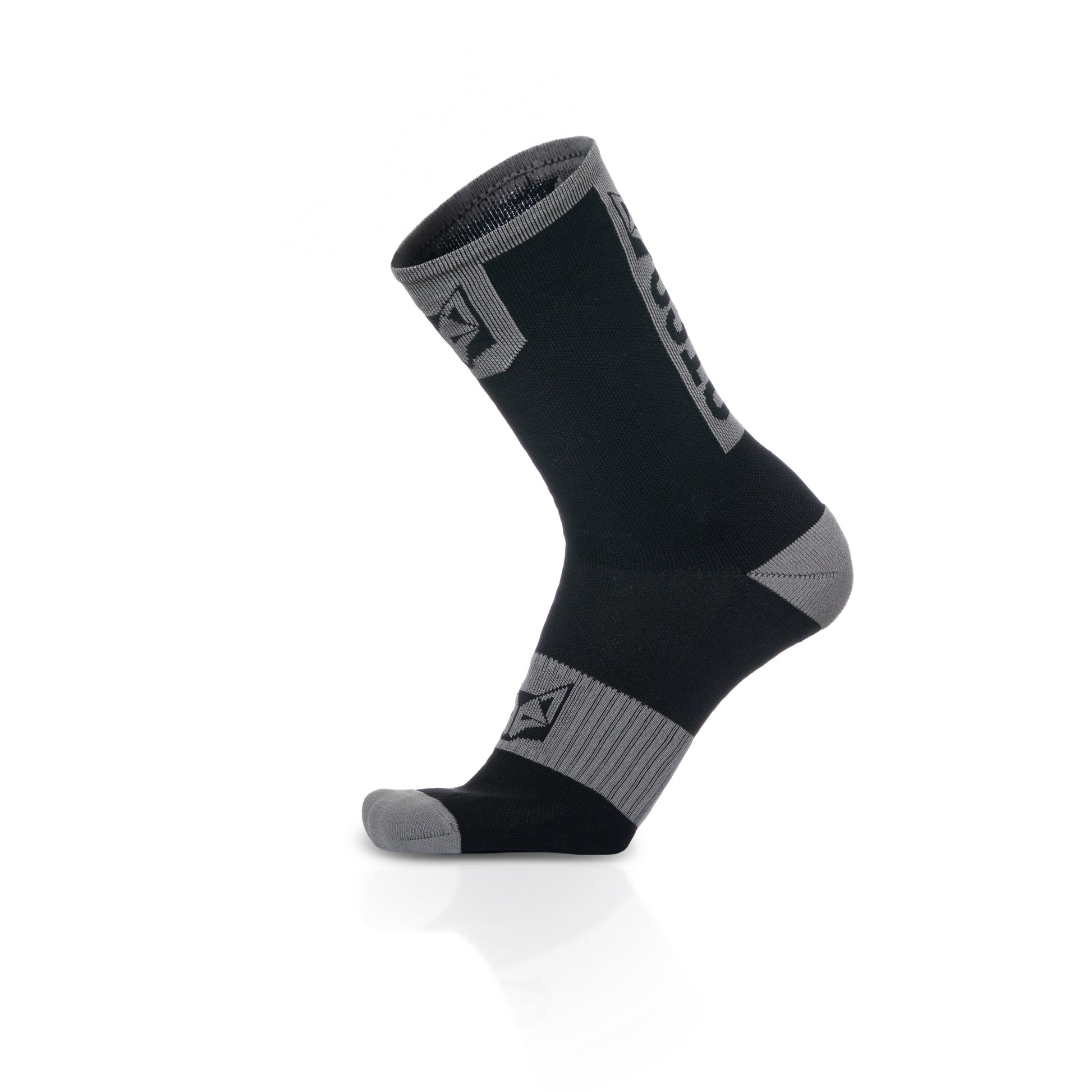 Calcetines de Ciclismo High Cut - Black & Silver Grey