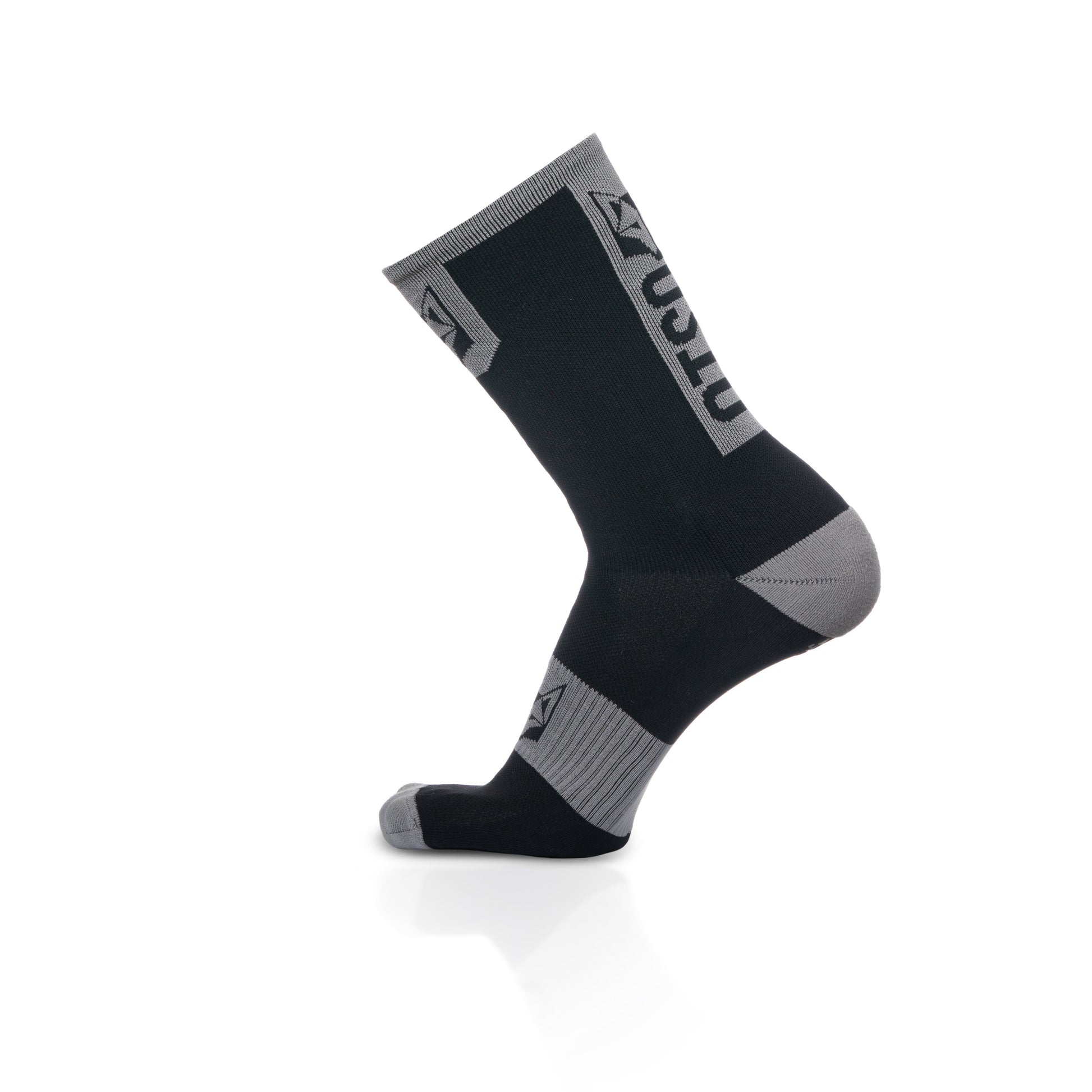 Calcetines de Ciclismo High Cut - Black & Silver Grey