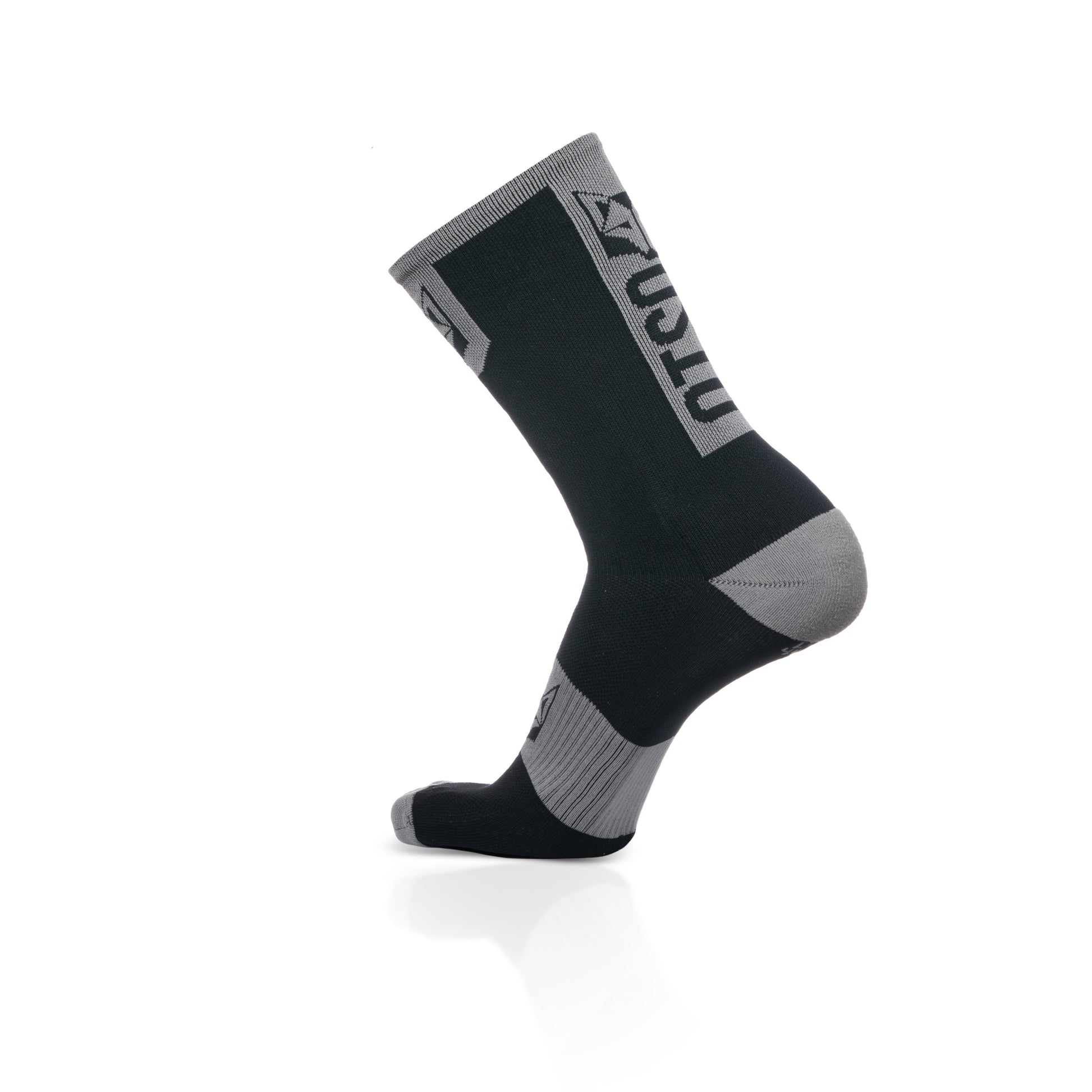 Calcetines de Ciclismo High Cut - Black & Silver Grey
