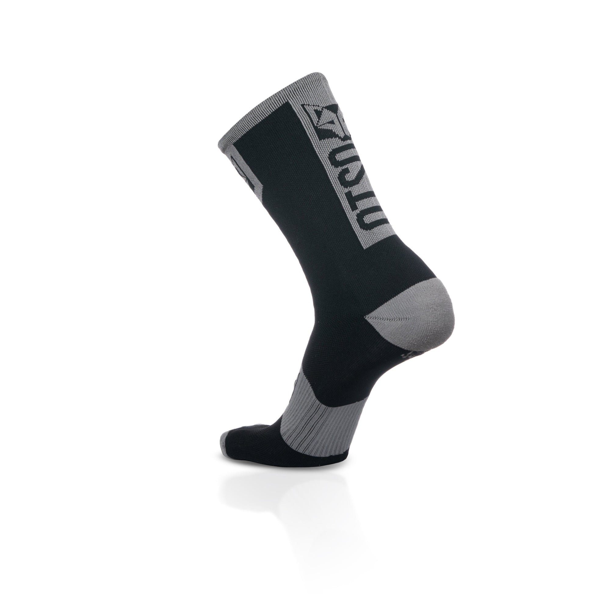 Calcetines de Ciclismo High Cut - Black & Silver Grey