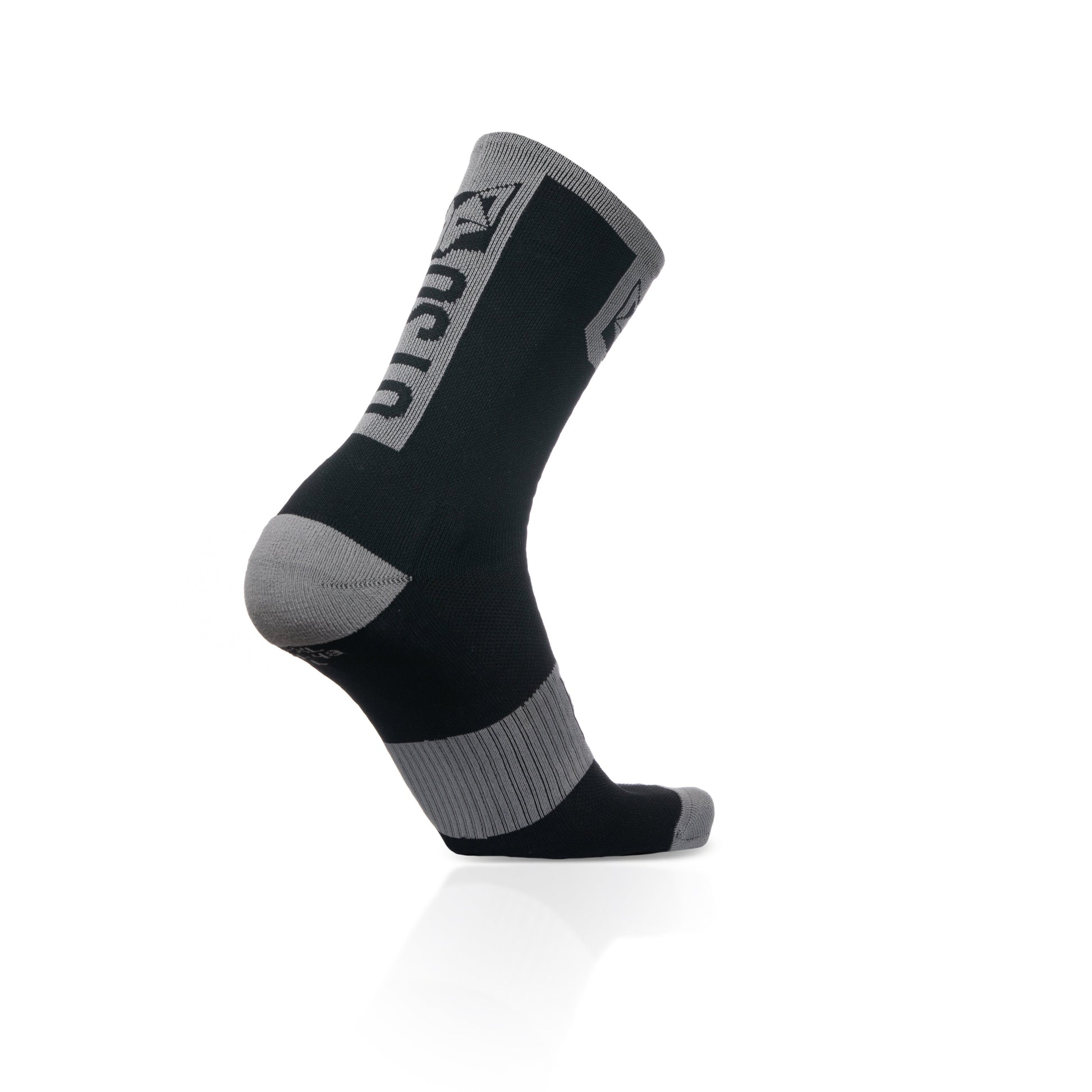 Calcetines de Ciclismo High Cut - Black & Silver Grey