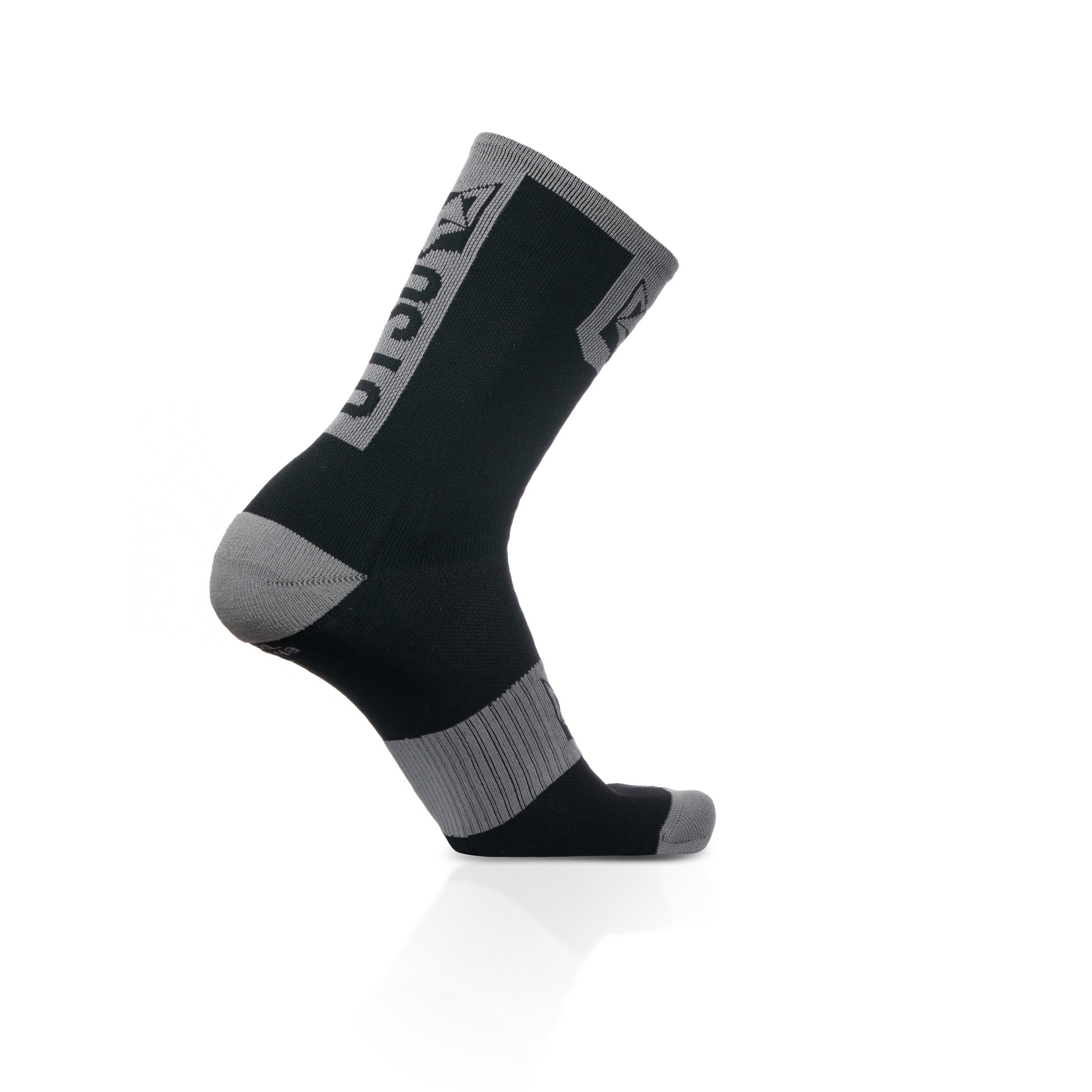 Calcetines de Ciclismo High Cut - Black & Silver Grey