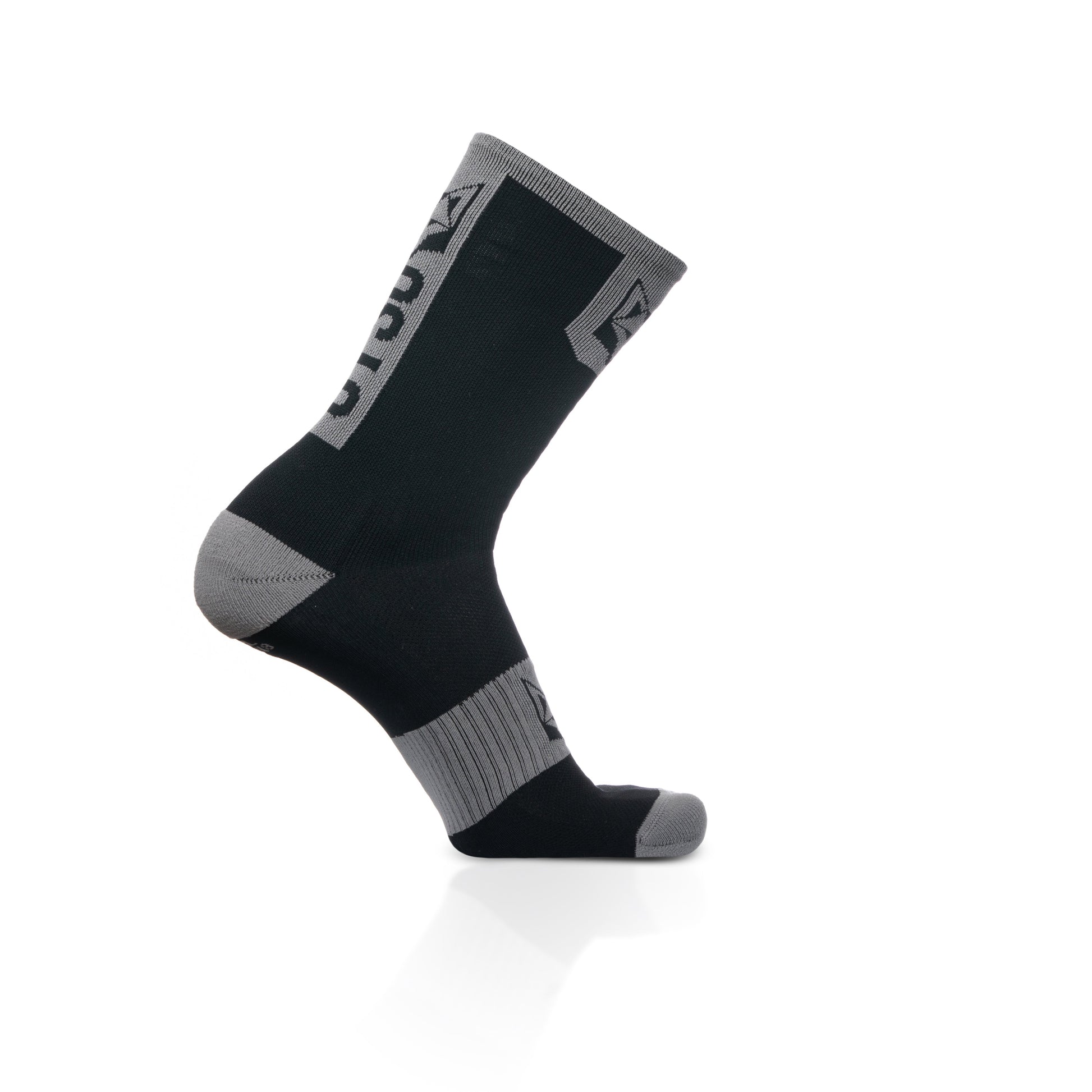 Calcetines de Ciclismo High Cut - Black & Silver Grey
