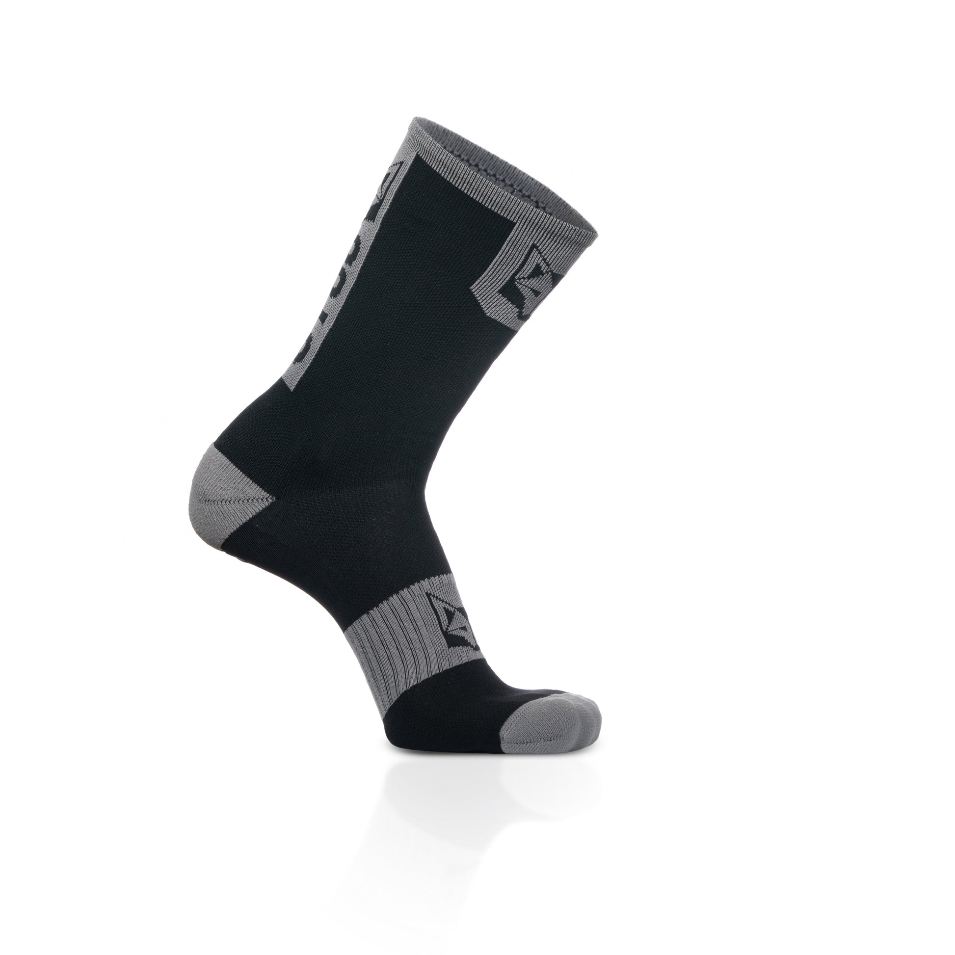 Calcetines de Ciclismo High Cut - Black & Silver Grey