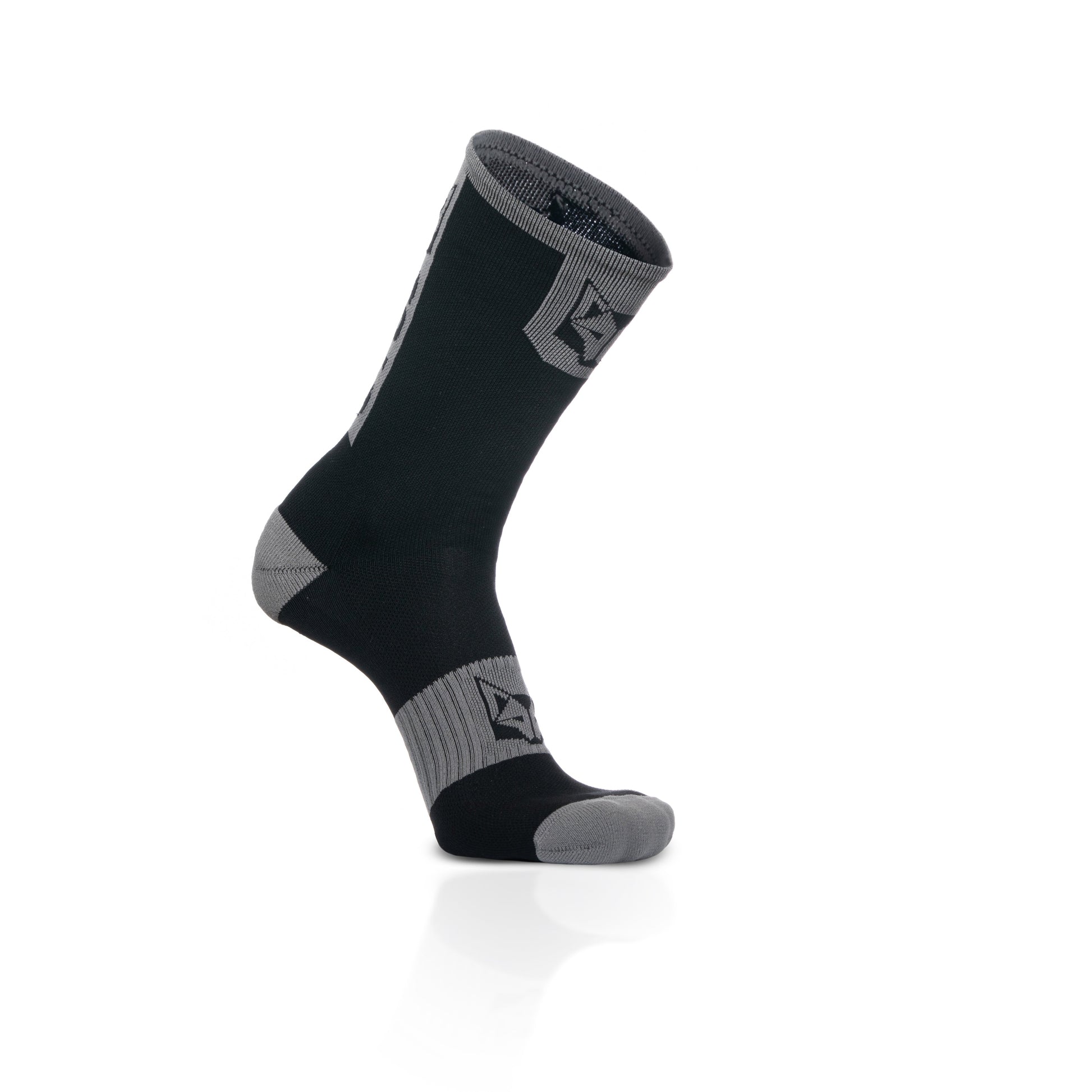 Calcetines de Ciclismo High Cut - Black & Silver Grey