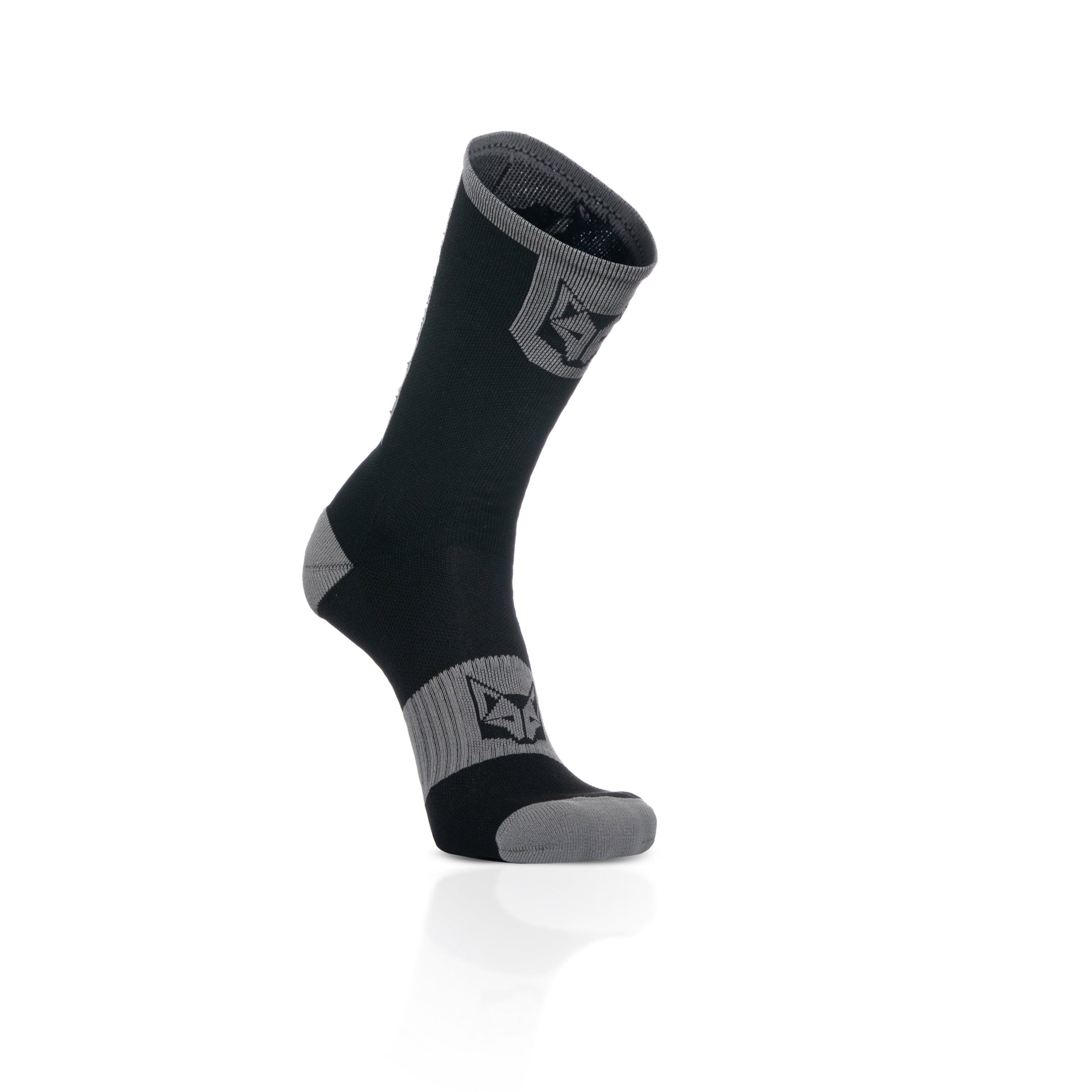 Calcetines de Ciclismo High Cut - Black & Silver Grey