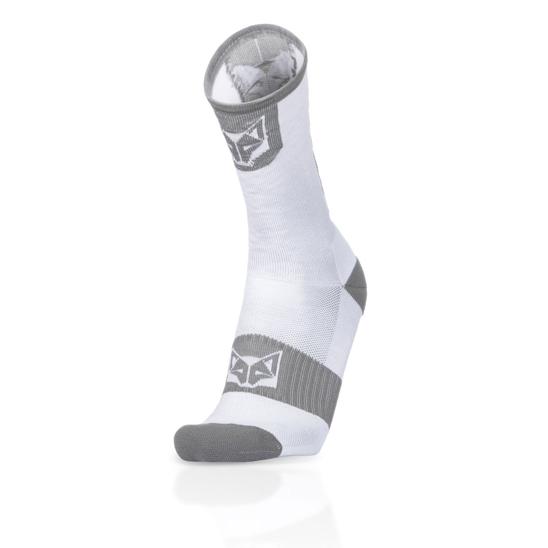 Calcetines de Ciclismo High Cut - Pure White & Silver Grey